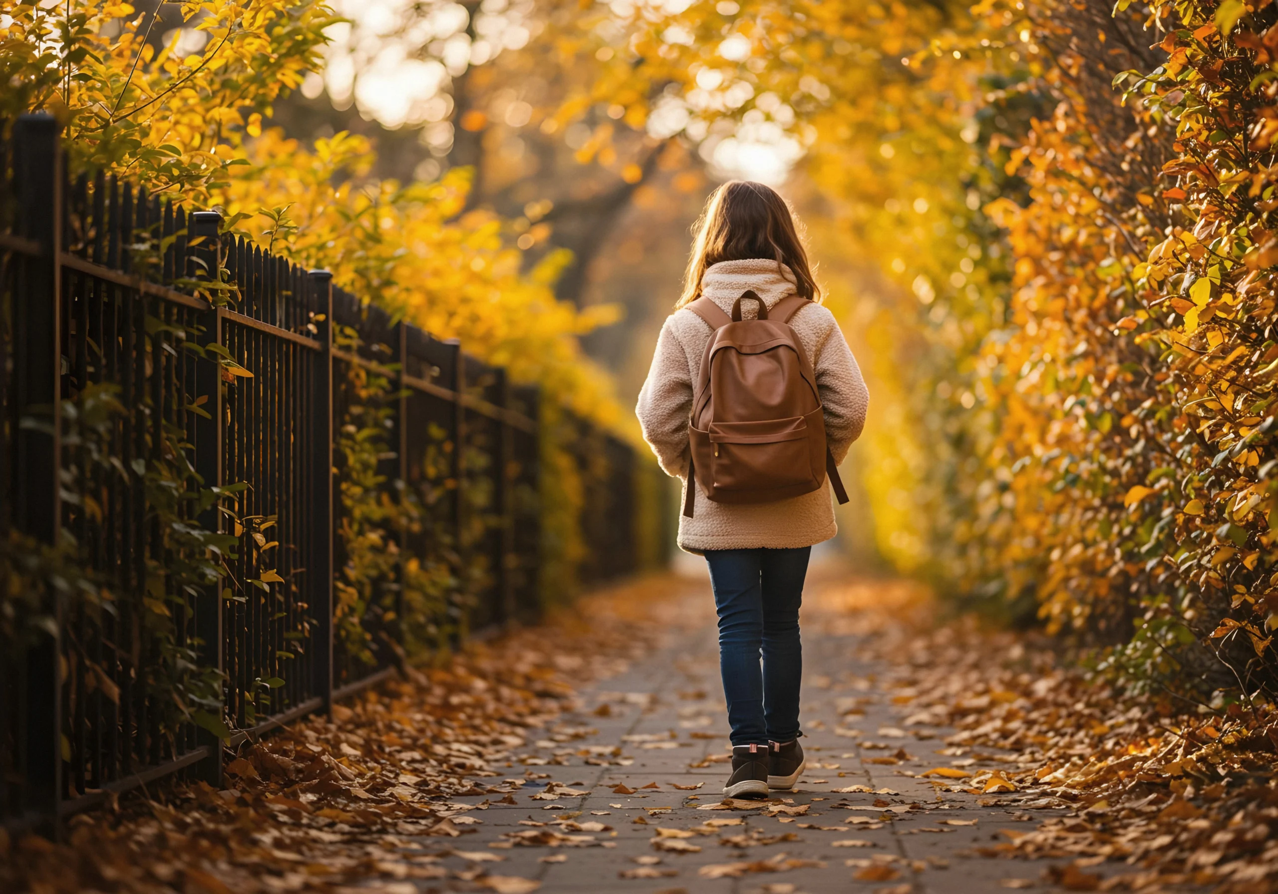 A woman walking down a city street with her back to the camera, symbolizing the emotional journey of leaving a place that once felt like home.