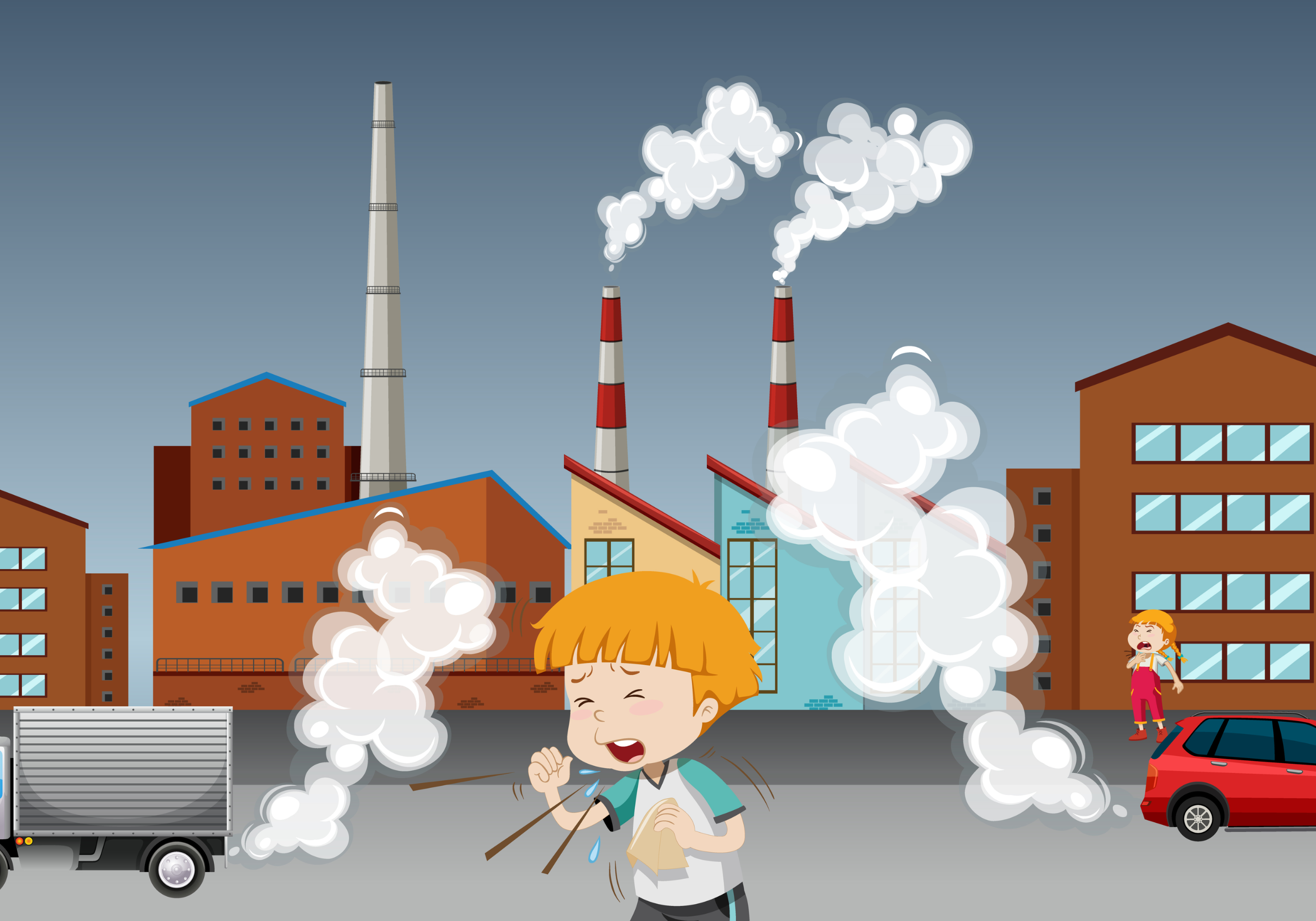 Image showing childrens in air pollution in India
