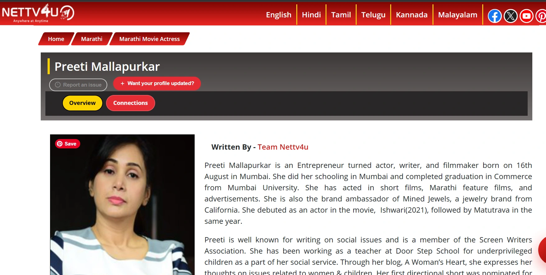 NETTV4U featuring Preeti Mallapurkar